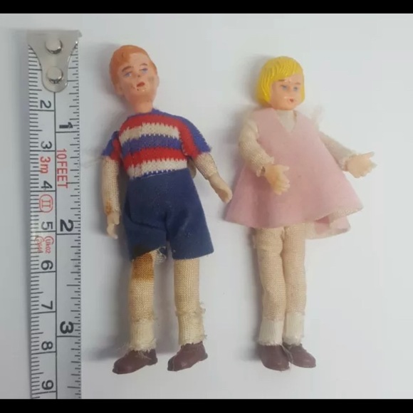 Old Dollhouse Dolls vintage Childrens Toys Plastic